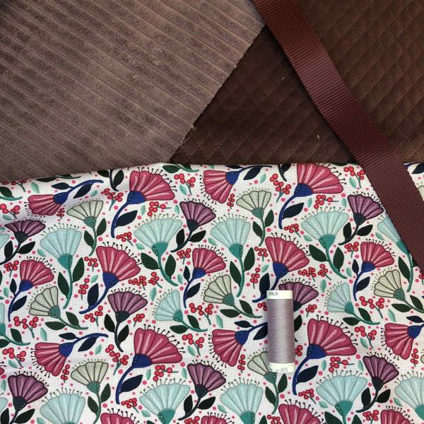Canvas, Garden Stories by Emjo-Design, Rosa mit Kombinationsmaterial